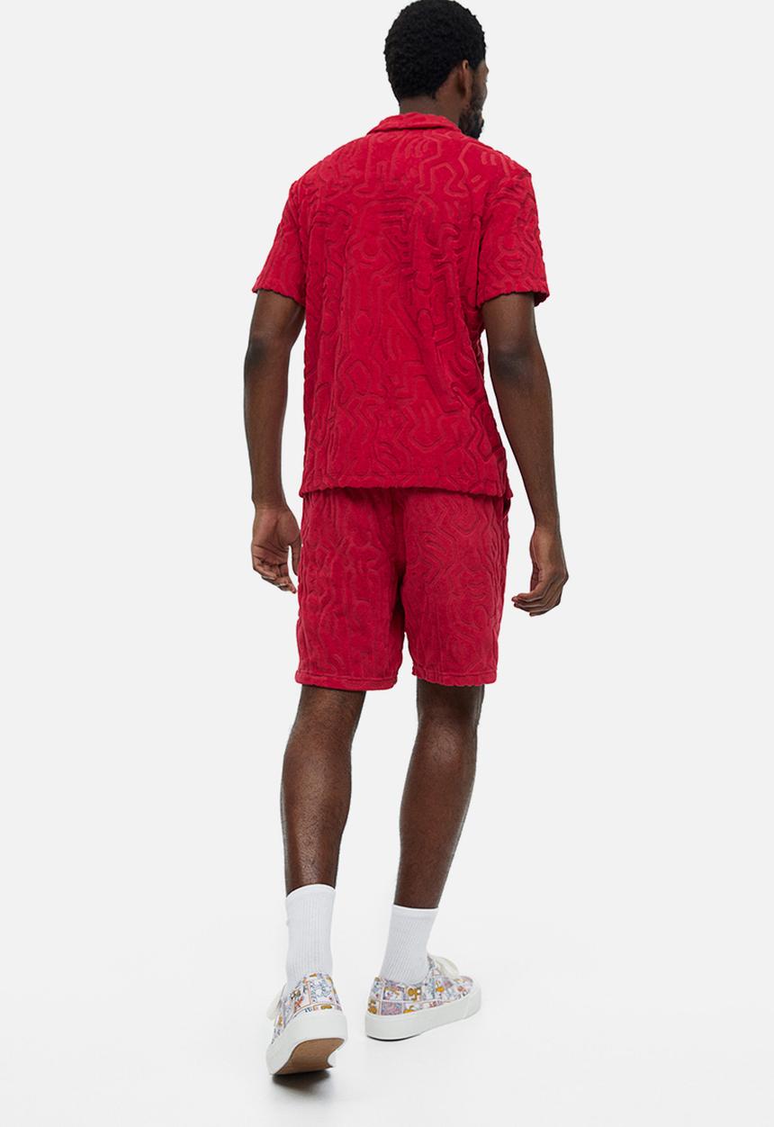 H&M - Regular fit terry polo shirt - red