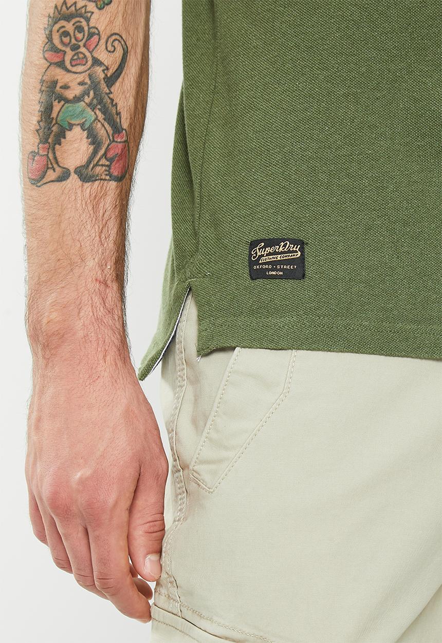 Superdry. - Vintage superstate polo - thrift olive marl