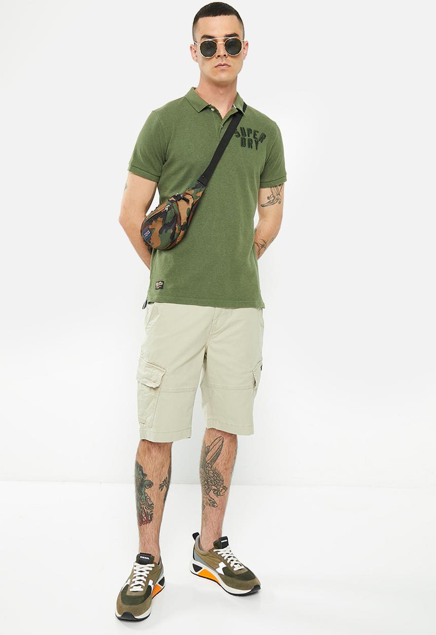Superdry. - Vintage superstate polo - thrift olive marl