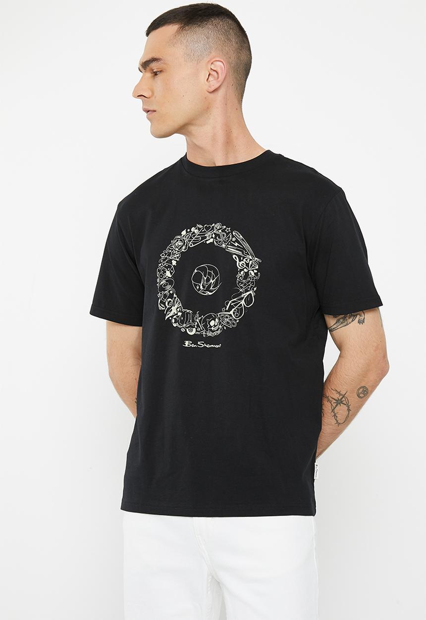 Ben Sherman - illustrated target tee-shirt - black