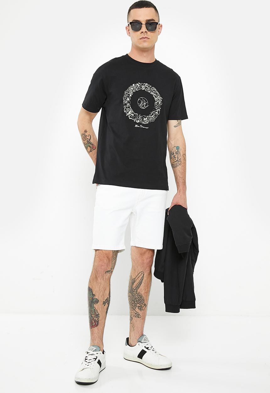 Ben Sherman - illustrated target tee-shirt - black
