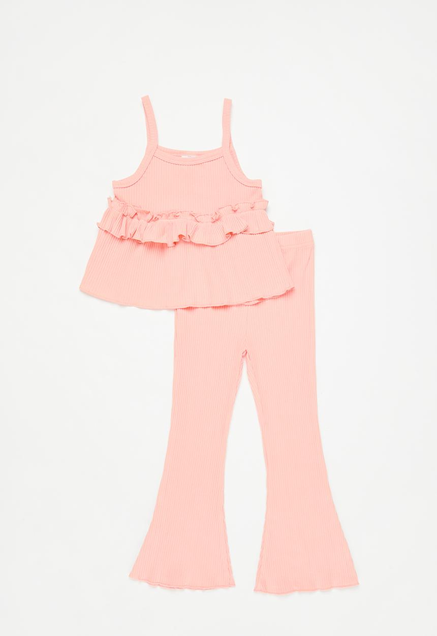 Pop Candy - Girls frill top and bottom set - pink