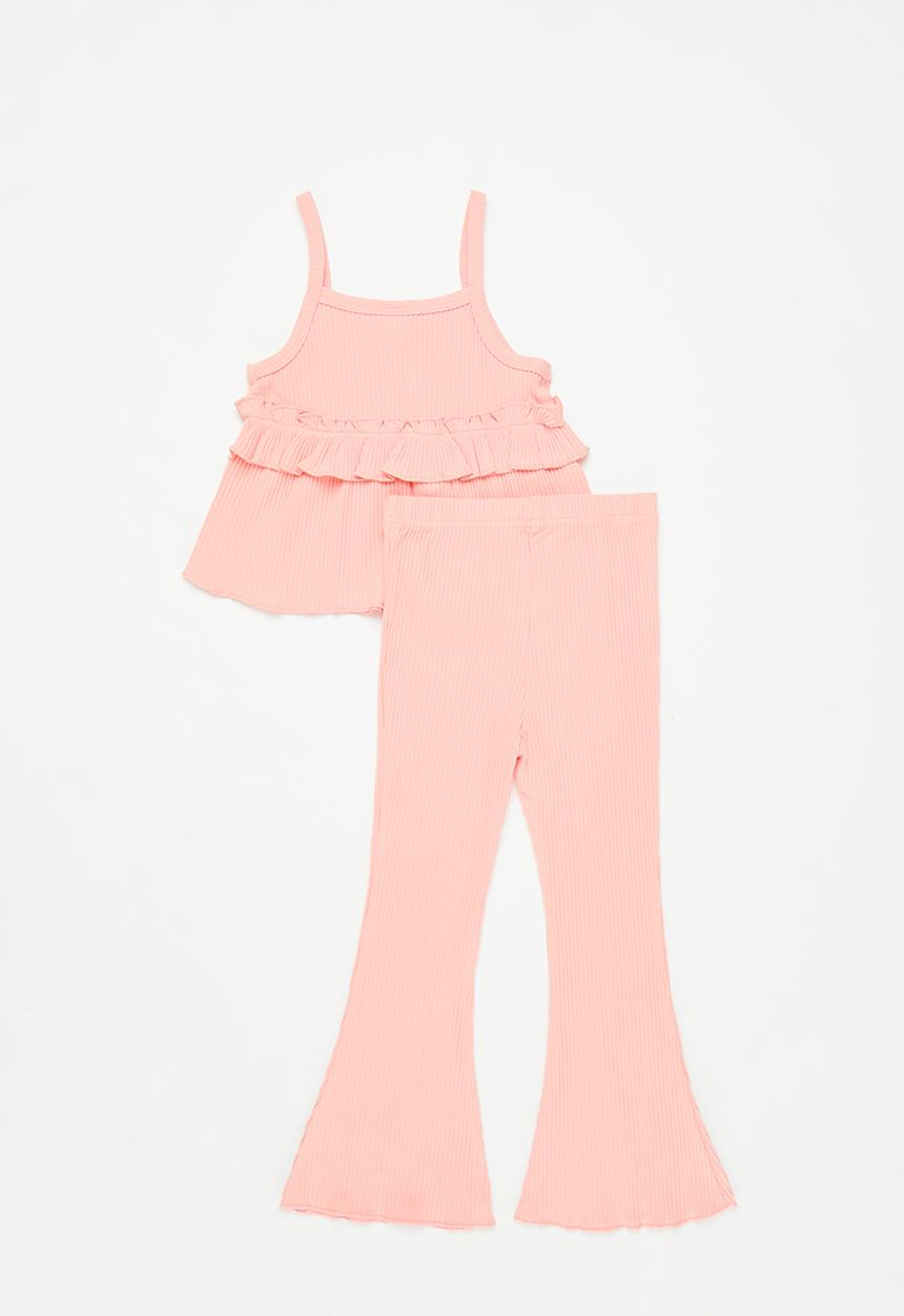 Pop Candy - Girls frill top and bottom set - pink