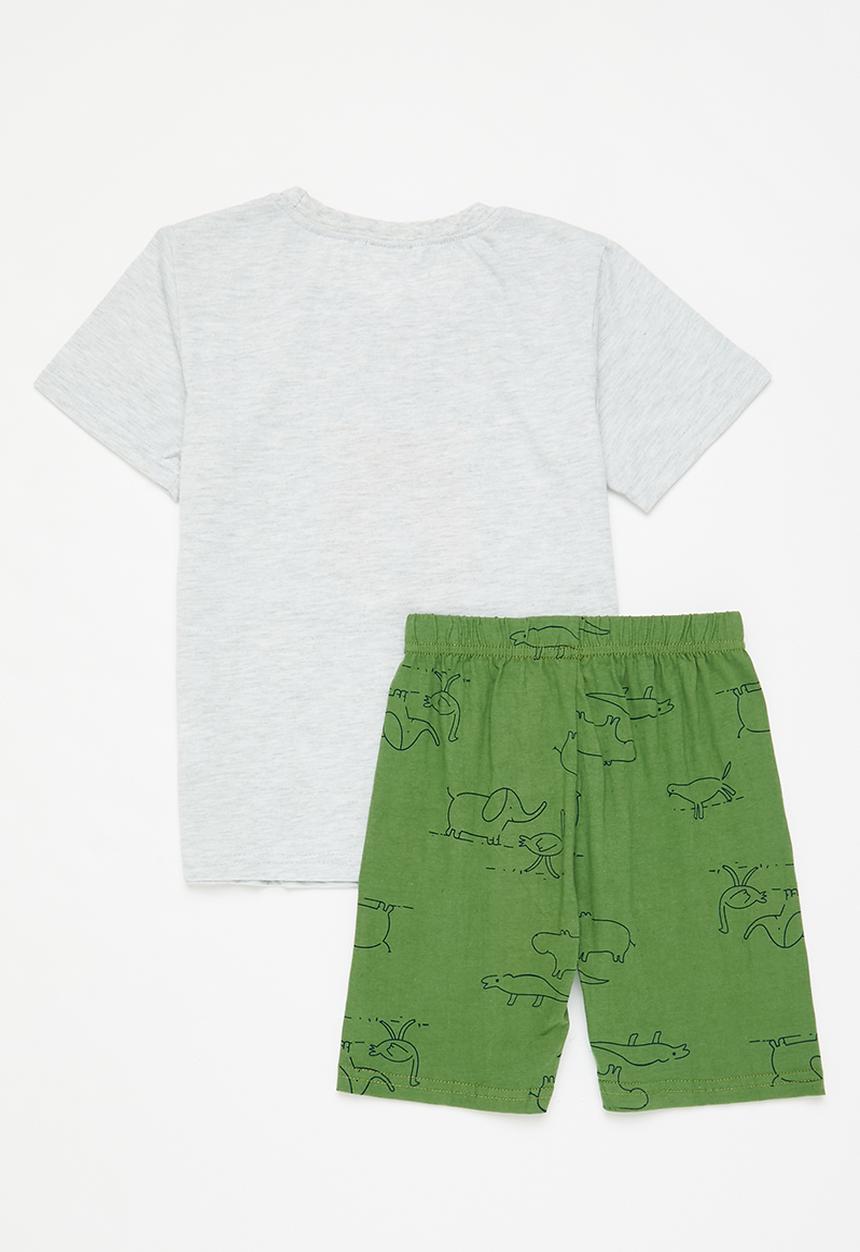 Pop Candy - Boys pj set - green and grey