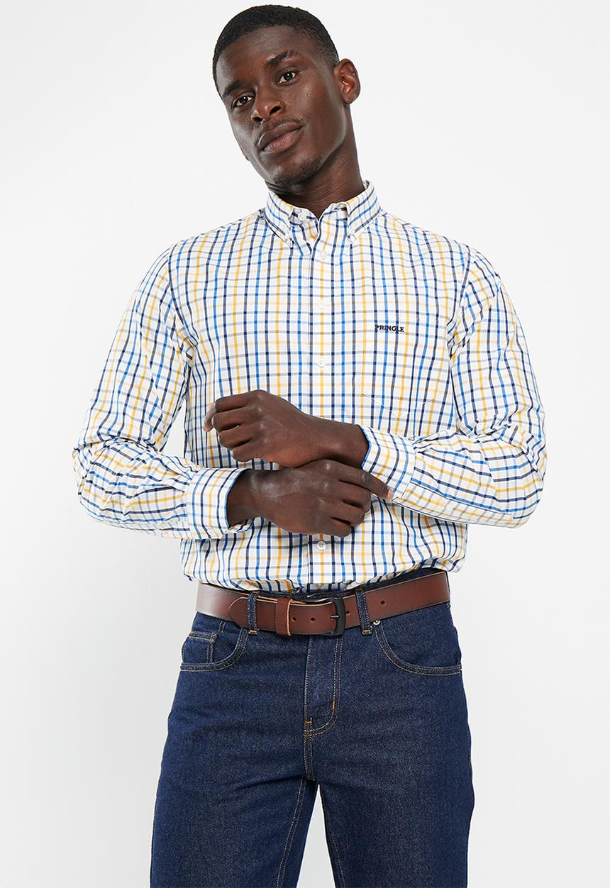 Pringle of Scotland - Chadwin long sleeve shirt - mid blue