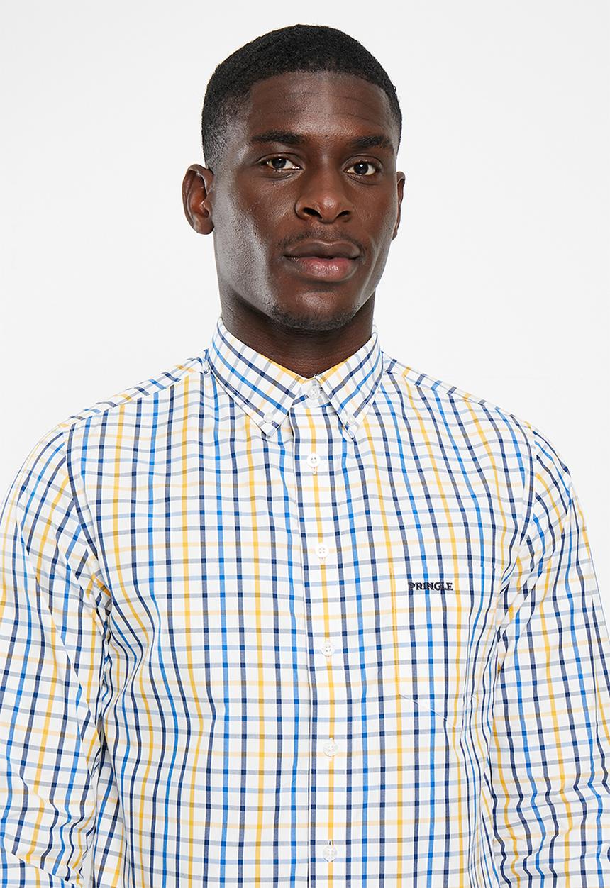 Pringle of Scotland - Chadwin long sleeve shirt - mid blue