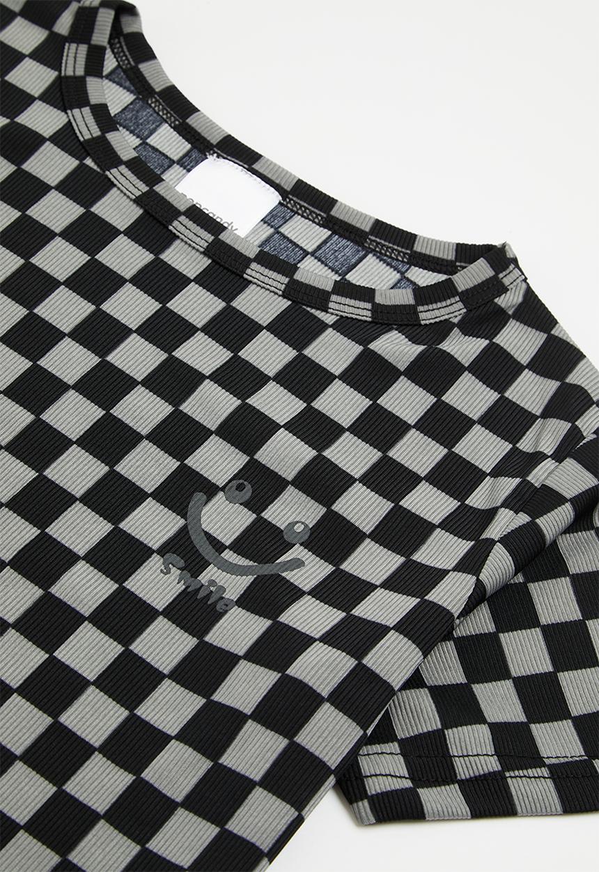 Pop Candy - Boys checkerboard pj set - black