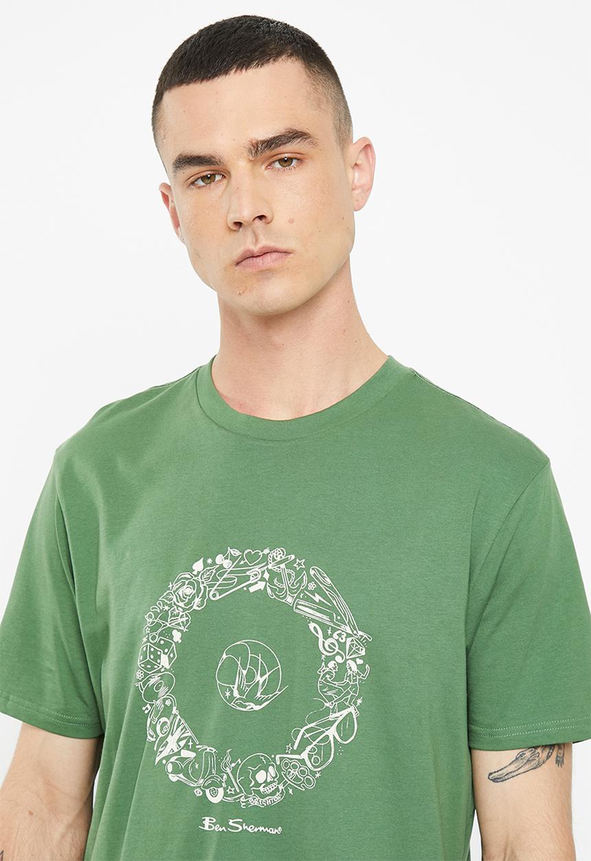 Ben Sherman - Illustrated target tee-shirt - rich fern