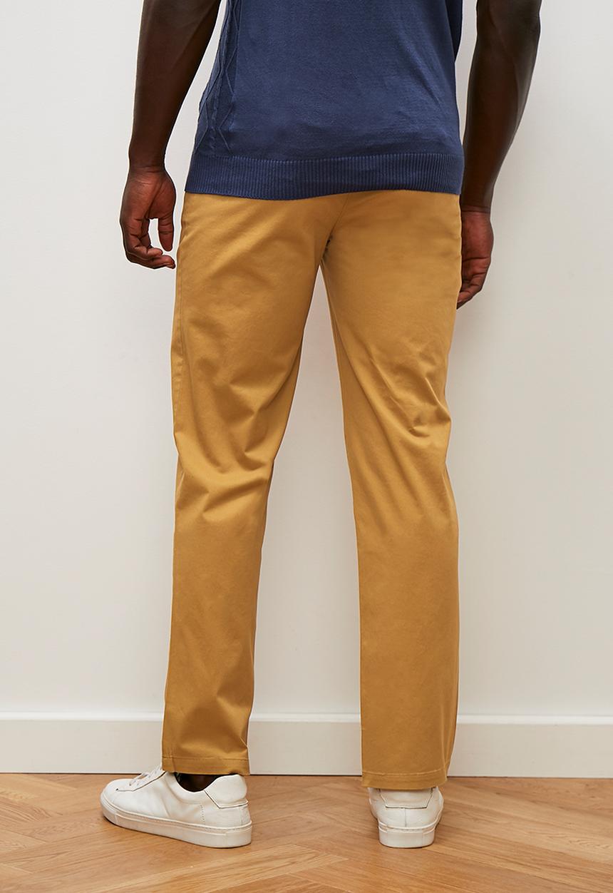 Lark & Crosse - Rob flat front peached chino pant - taupe