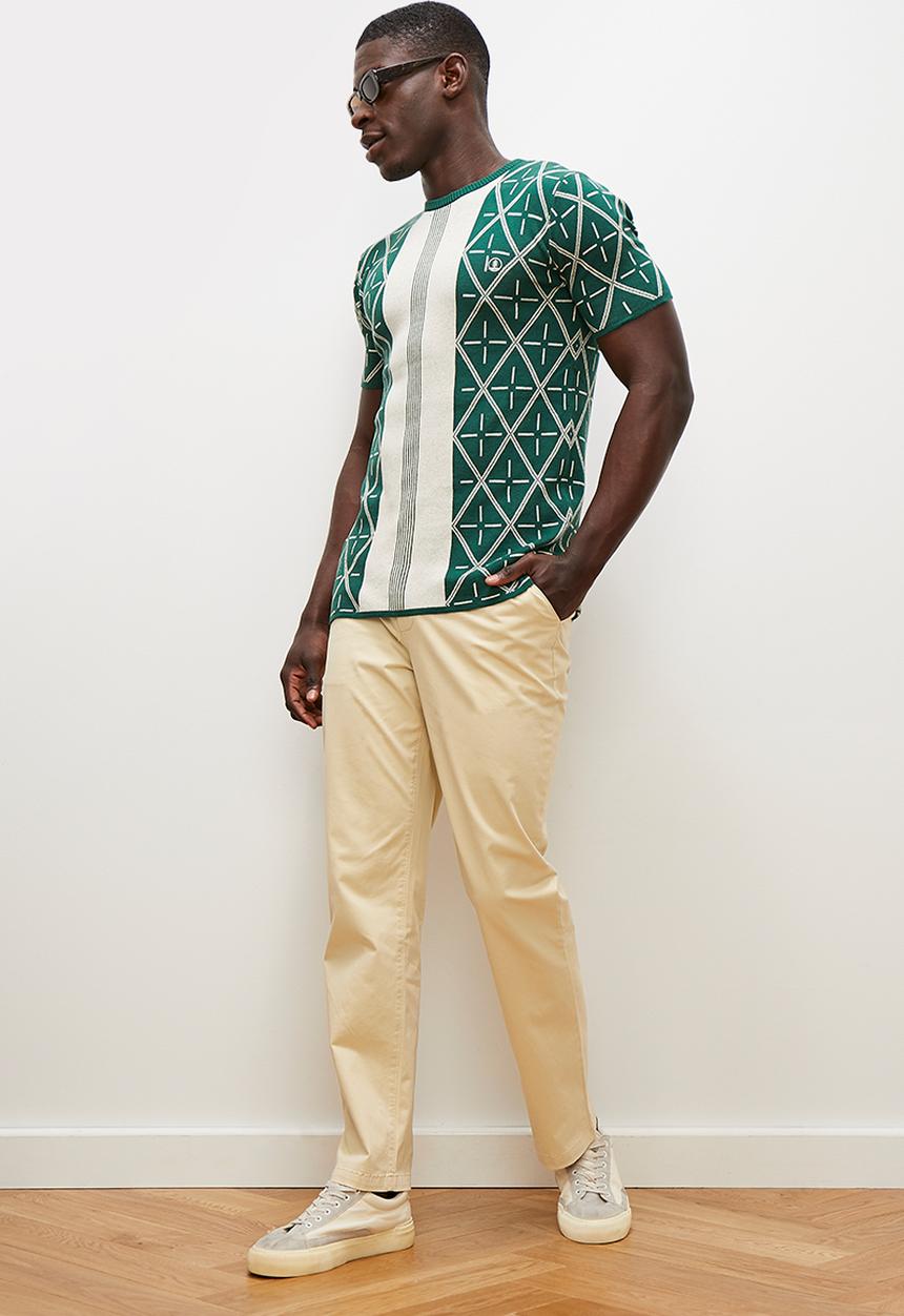 Lark & Crosse - Rob flat front peached chino pant - stone