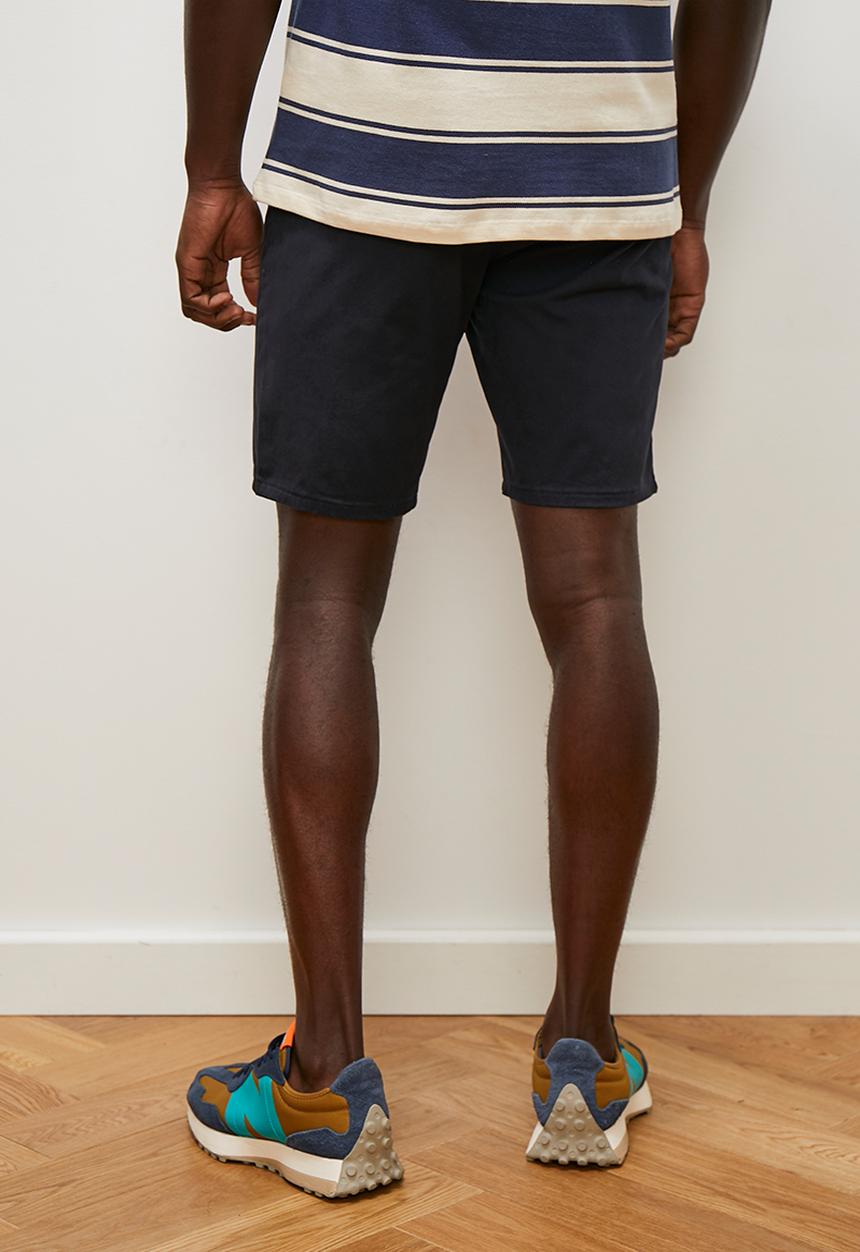 Lark & Crosse - Mpho flat front peached chinos - navy