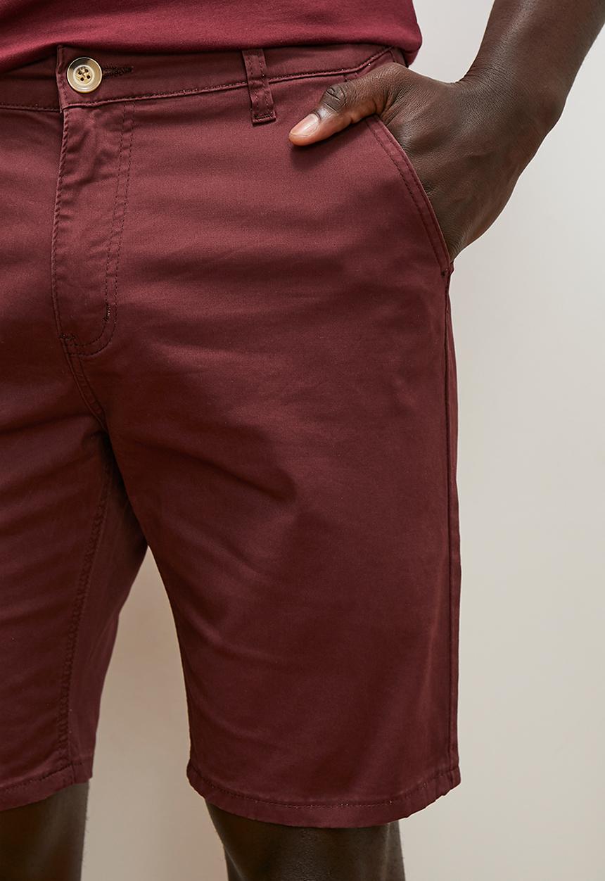 Lark & Crosse - Mpho flat front peached chinos - plum