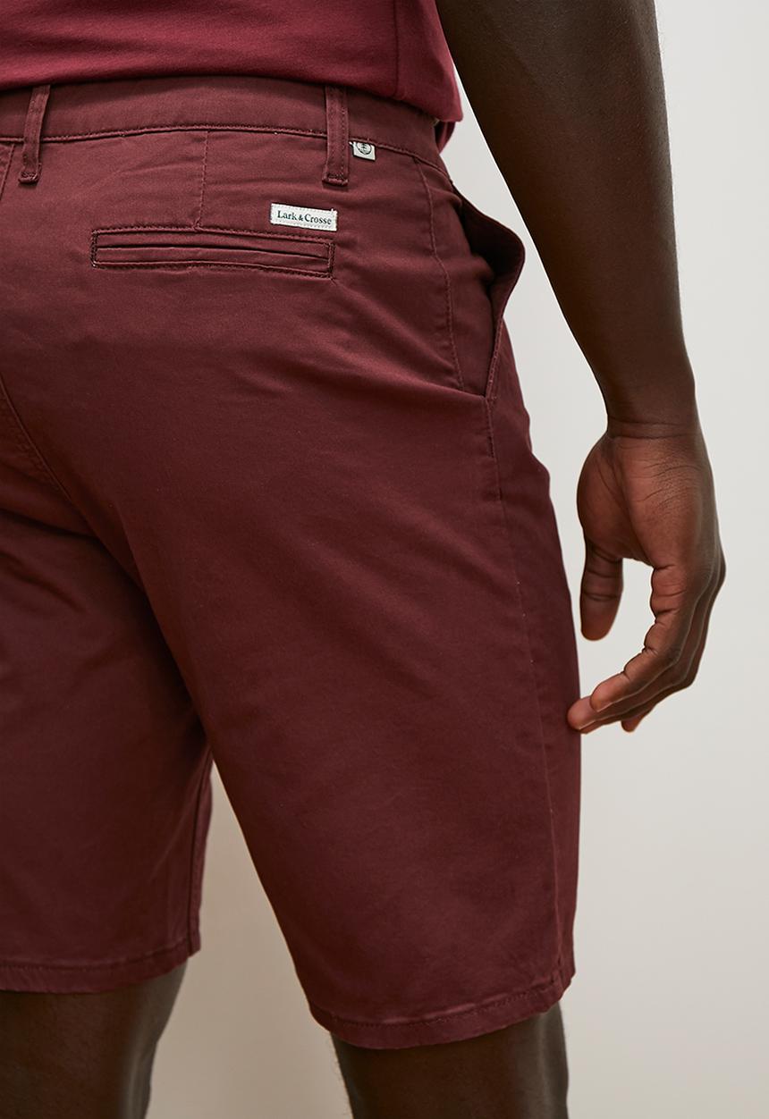 Lark & Crosse - Mpho flat front peached chinos - plum
