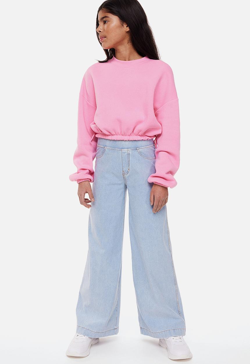 H&M - Wide trousers - light denim blue