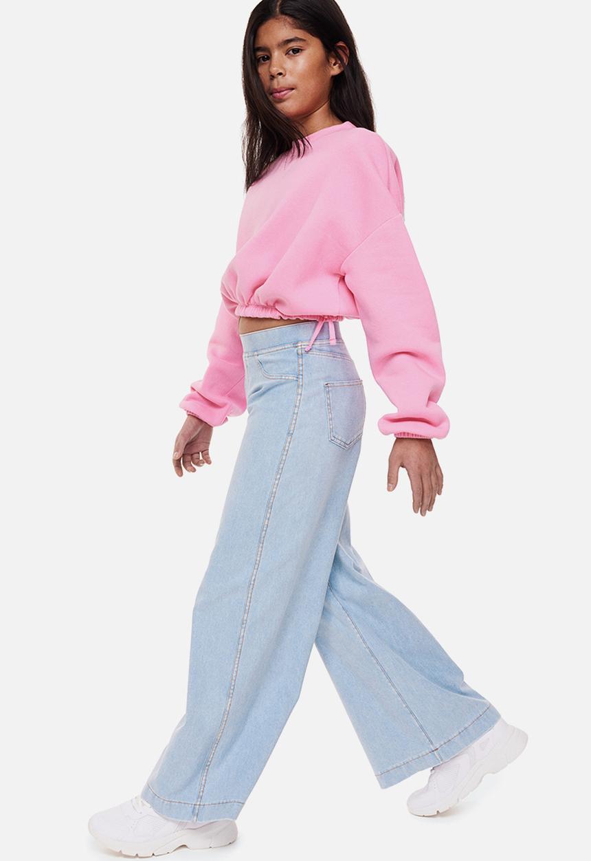 H&M - Wide trousers - light denim blue