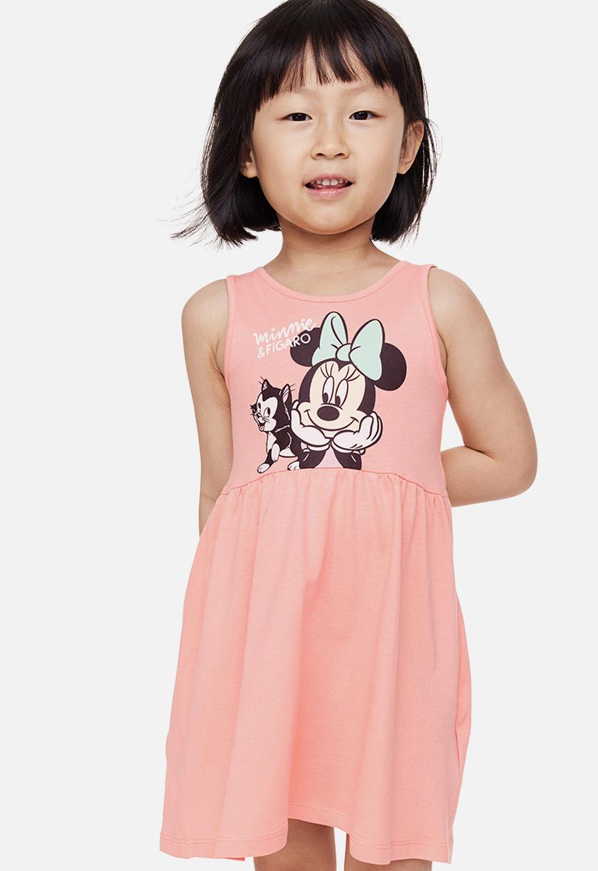 H&M - 2 Pack printed cotton dresses - coral minnie mouse