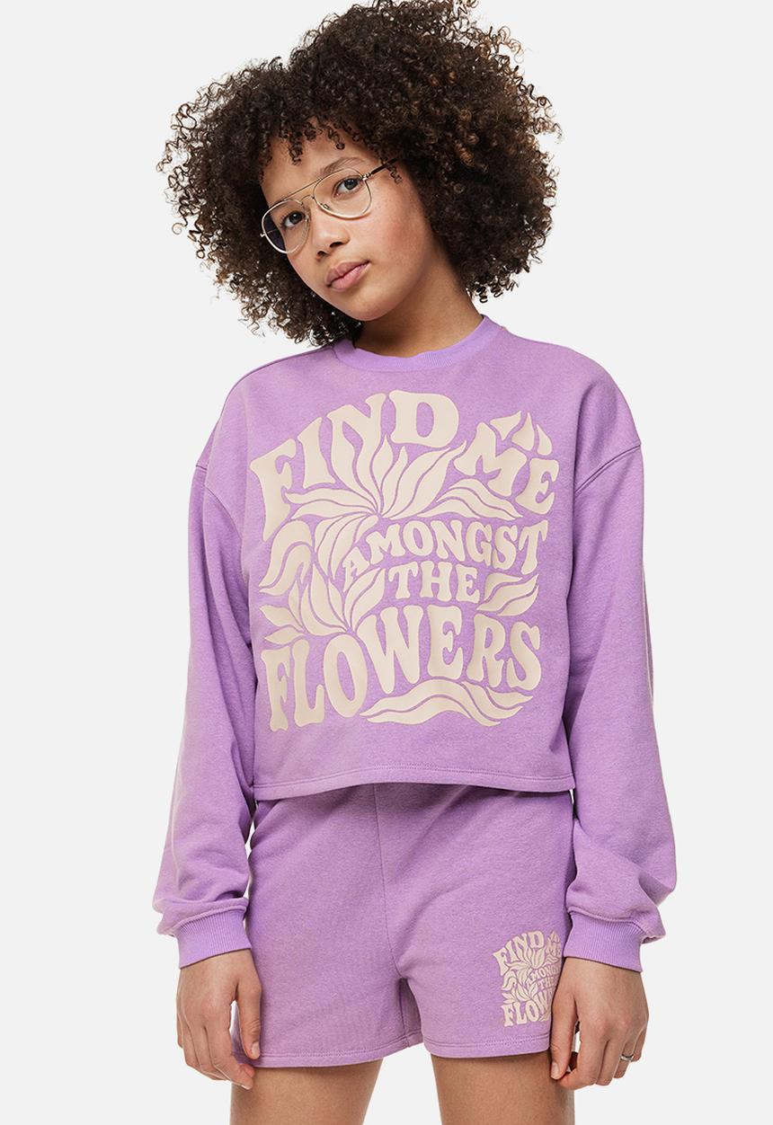 H&M - 2-piece sweatshirt set - light purple / find me