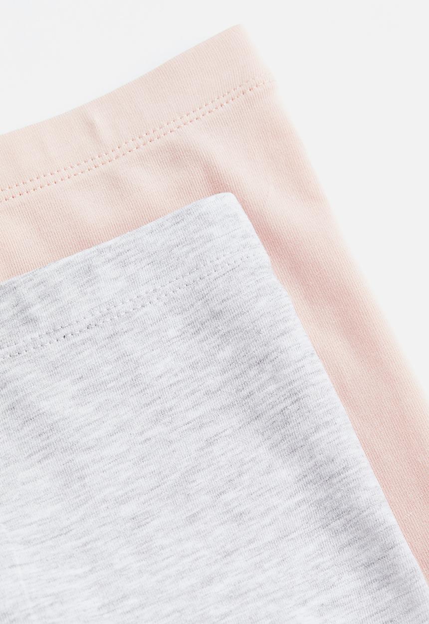 H&M - 2-Pack leggings - light grey marl & light pink