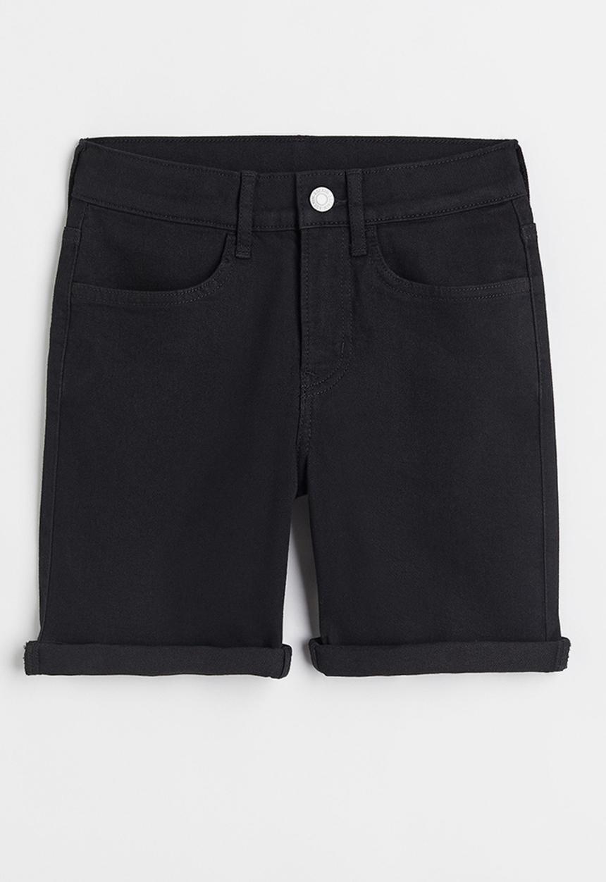 H&M - Denim shorts slim fit - black