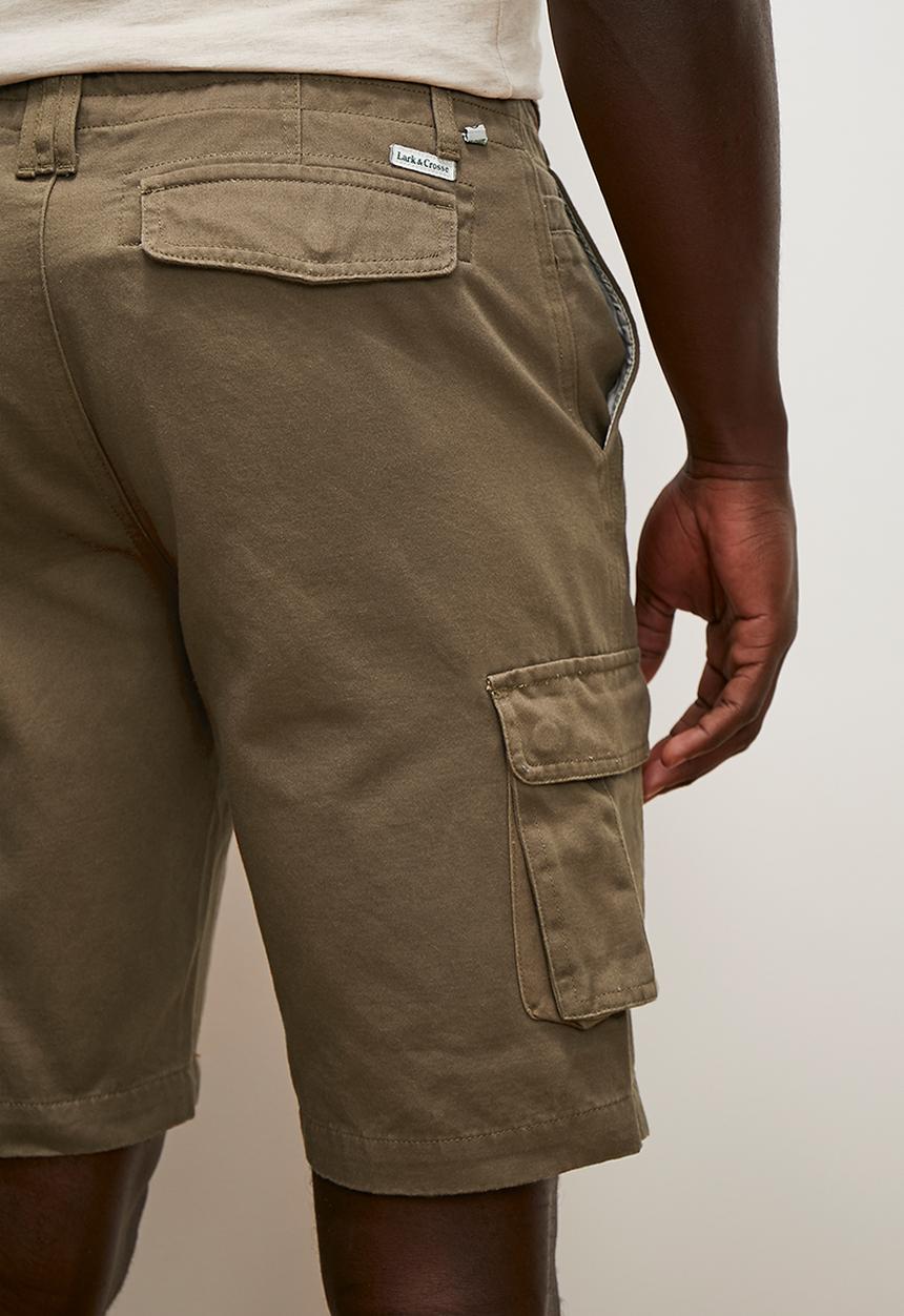Lark & Crosse - Gareth washed utility cargo shorts - khaki