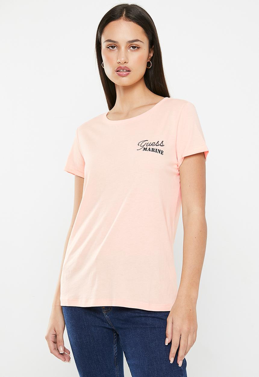 GUESS - Short sleeve cn marine logo tee - calm pink