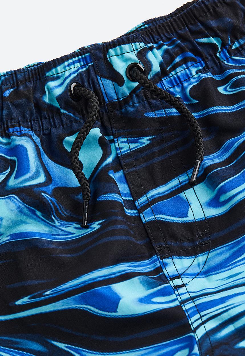 H&M - Patterned swim shorts - dark blue swirls