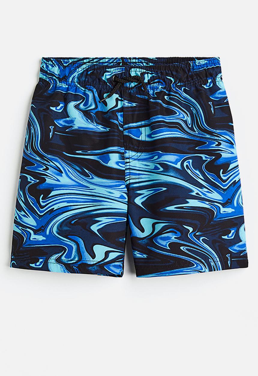 H&M - Patterned swim shorts - dark blue swirls