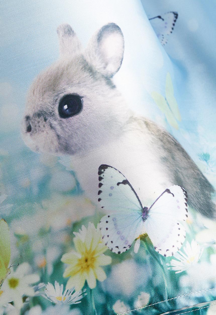 H&M - Flared-skirt dress - light blue rabbits 