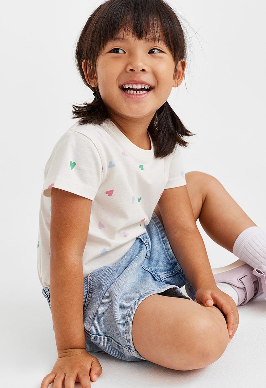 H&M - 2-Pack cotton T-shirts - pink hearts