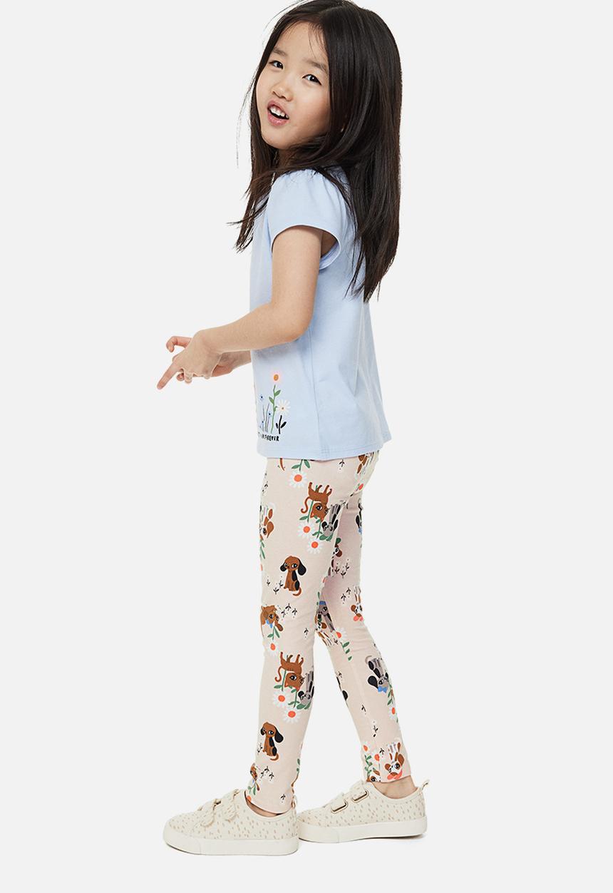 H&M - 3 Pack leggings - light green & light beige