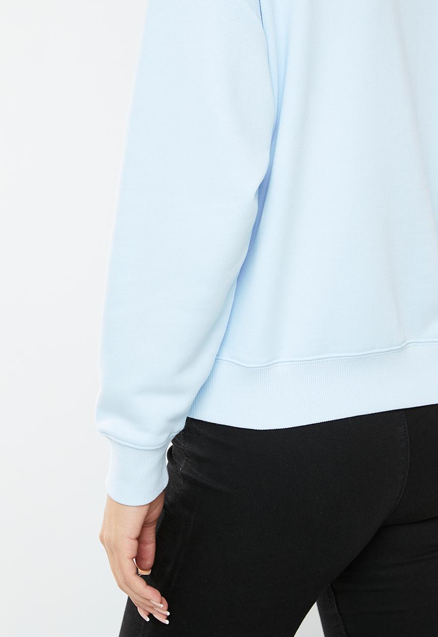 GUESS - Long sleeve cn round logo sweatshirt - helium