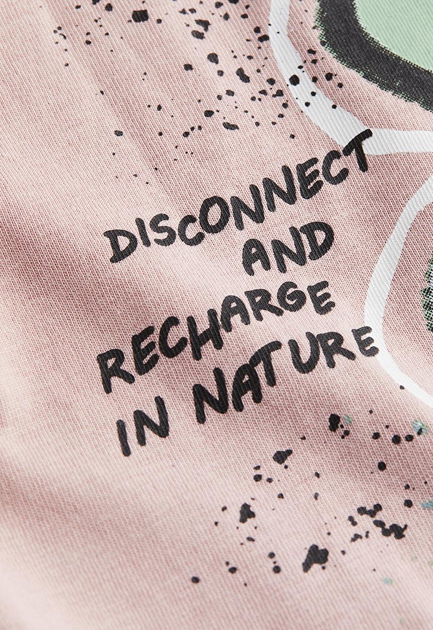 H&M - Printed jersey T-shirt - dusky pink flower 