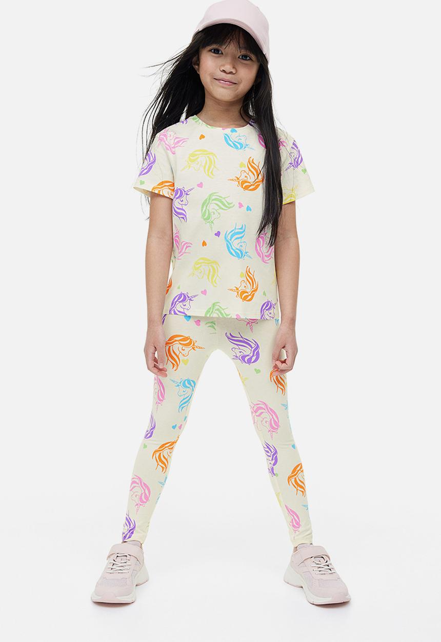 H&M - 3-pack leggings - lilac unicorns