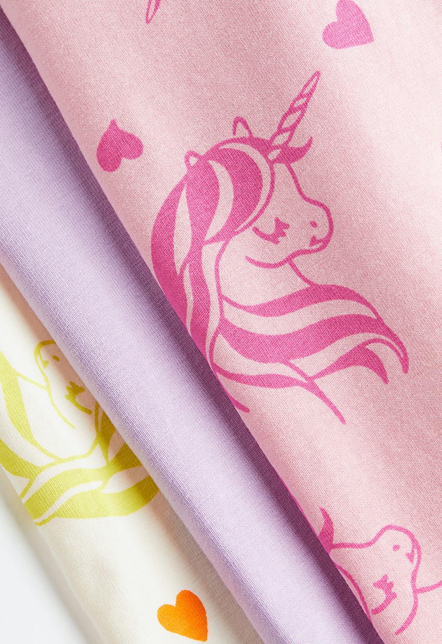 H&M - 3-pack leggings - lilac unicorns