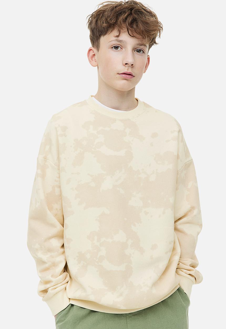H&M - Printed sweatshirt - light beige tie-dye