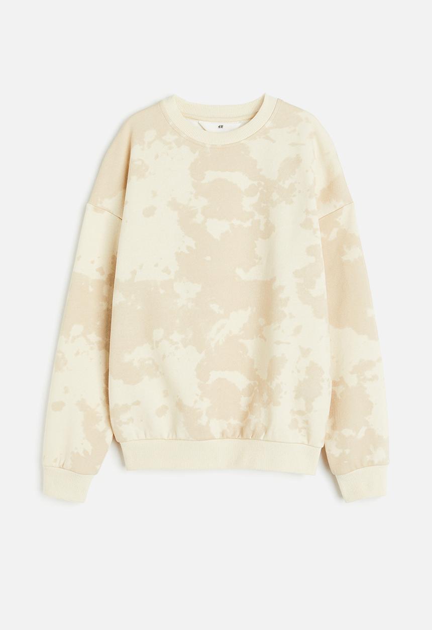 H&M - Printed sweatshirt - light beige tie-dye