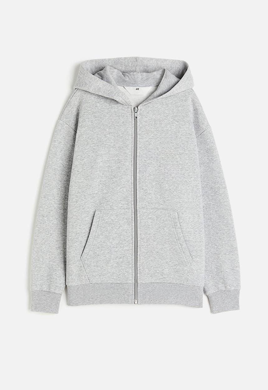 H&M - Zip-through hoodie - light grey marl 