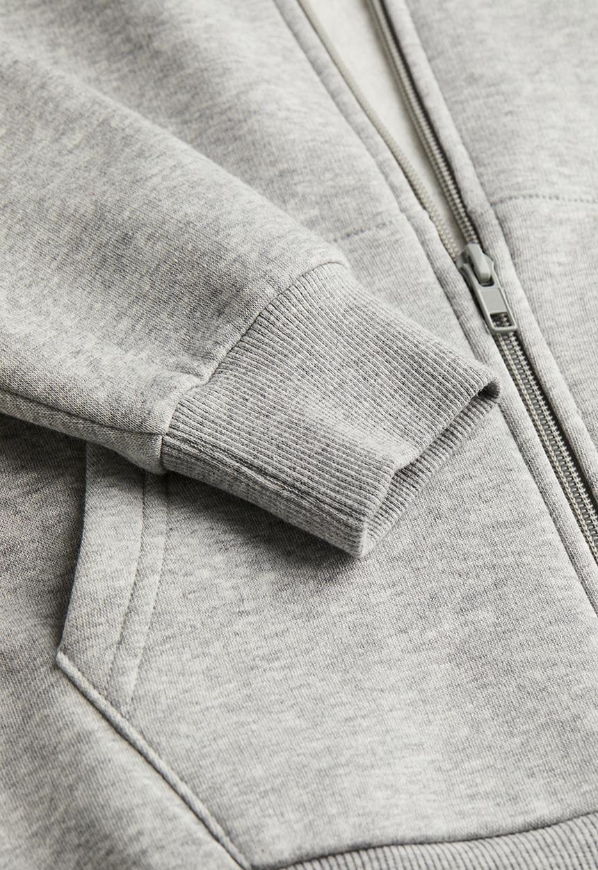 H&M - Zip-through hoodie - light grey marl 