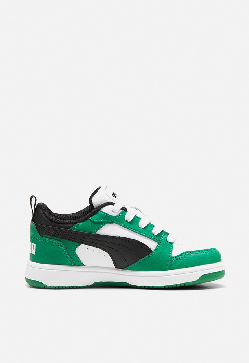 PUMA - Rebound V6 lo ps - PUMA white/PUMA black/archive green