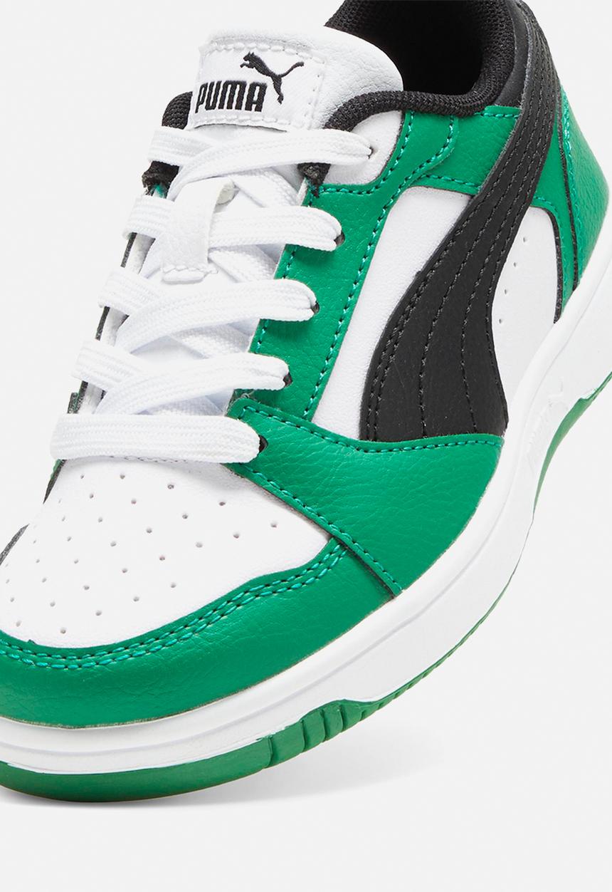 PUMA - Rebound V6 lo ps - PUMA white/PUMA black/archive green