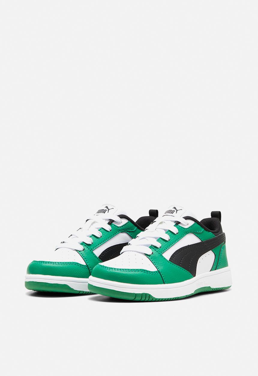 PUMA - Rebound V6 lo ps - PUMA white/PUMA black/archive green