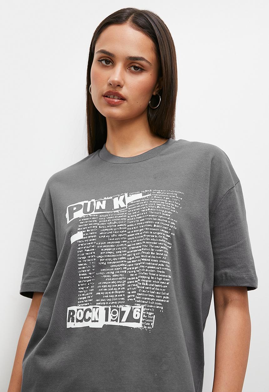 Blake - Oversized novelty tee - grey