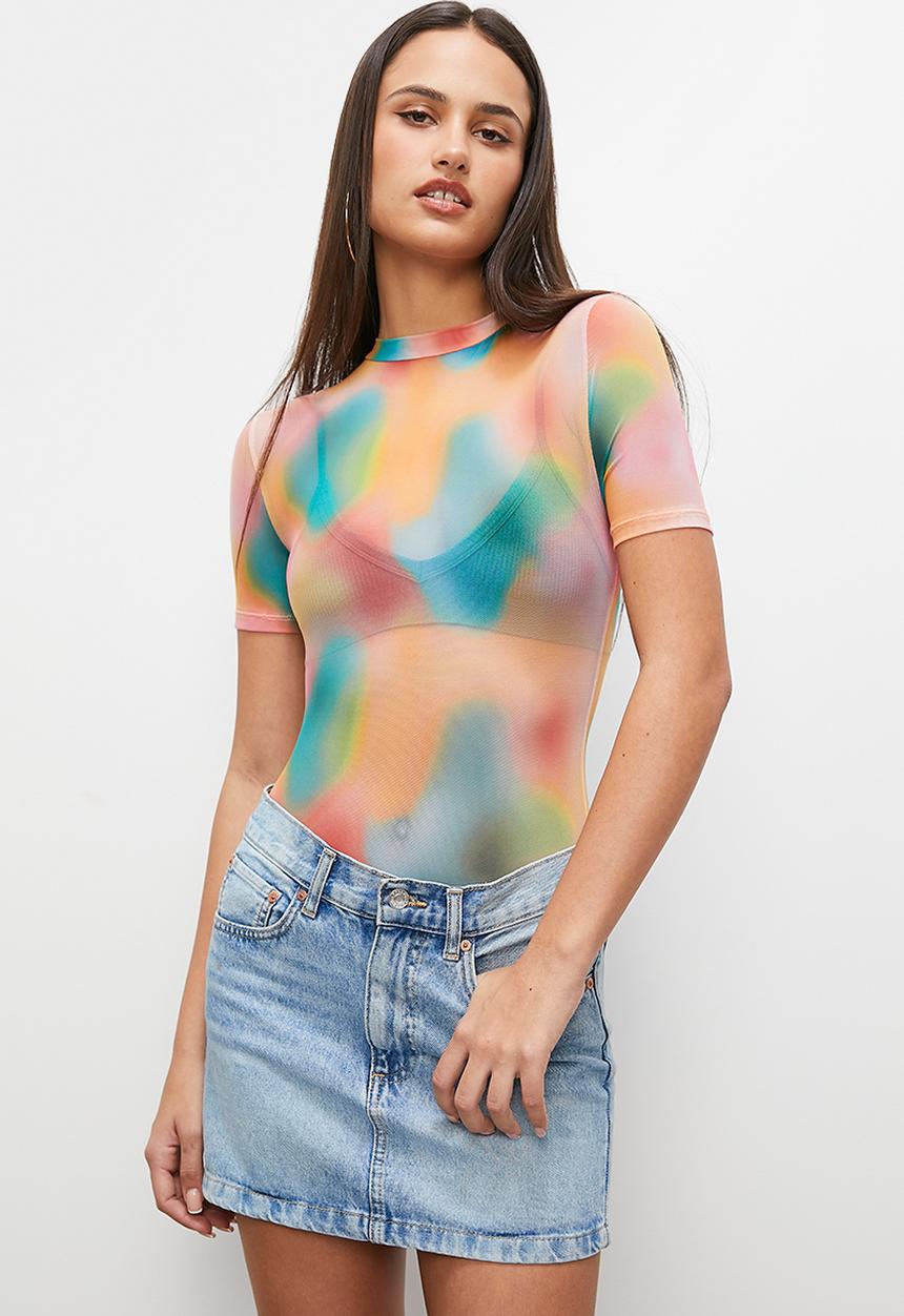 Blake - Crew neck mesh bodysuit - multi