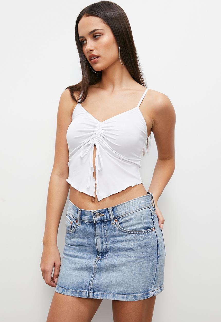 Blake - Strappy butterfly top - white