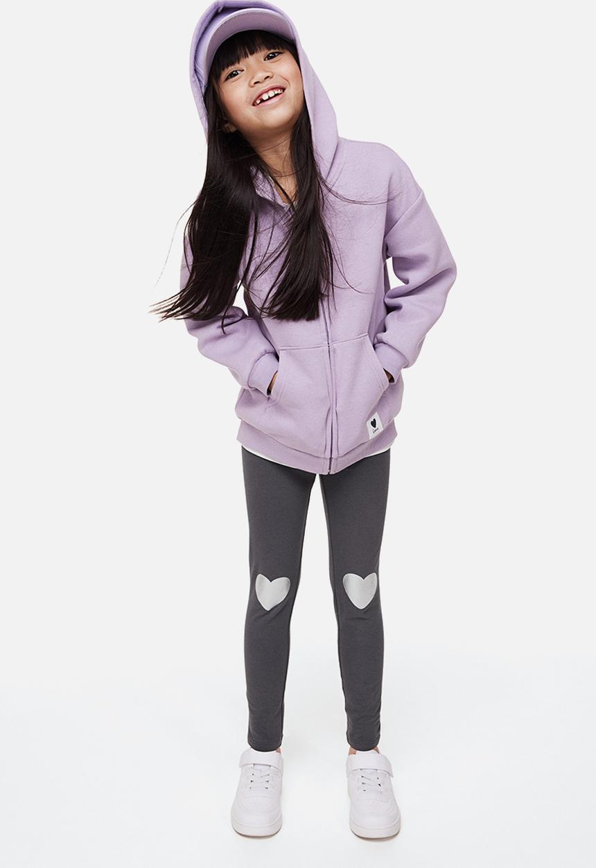 H&M - Leggings - dark grey hearts 