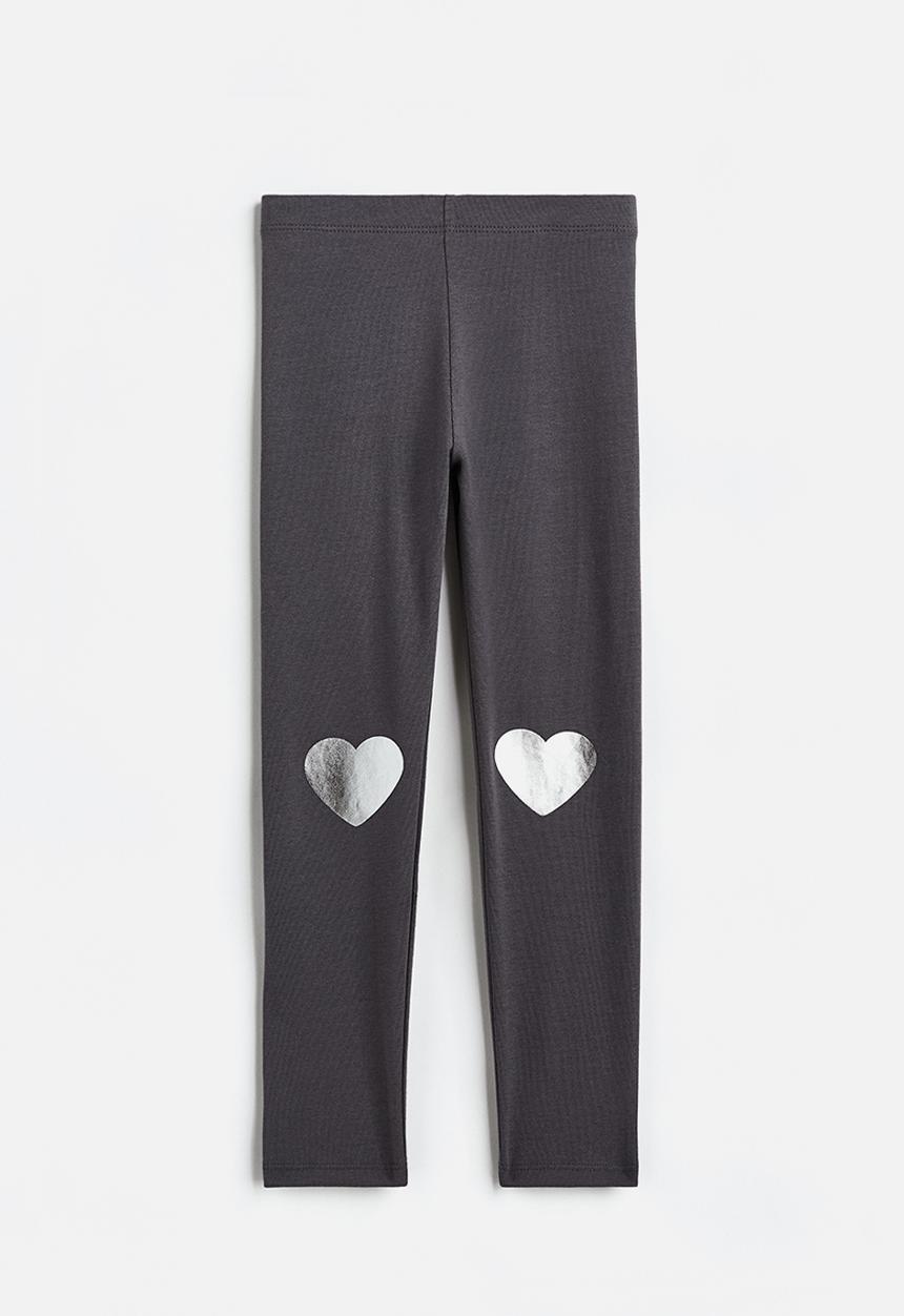 H&M - Leggings - dark grey hearts 