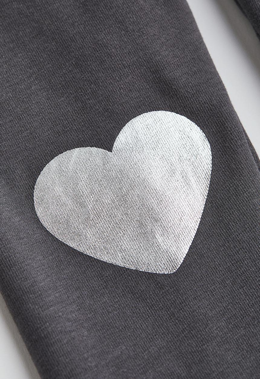H&M - Leggings - dark grey hearts 