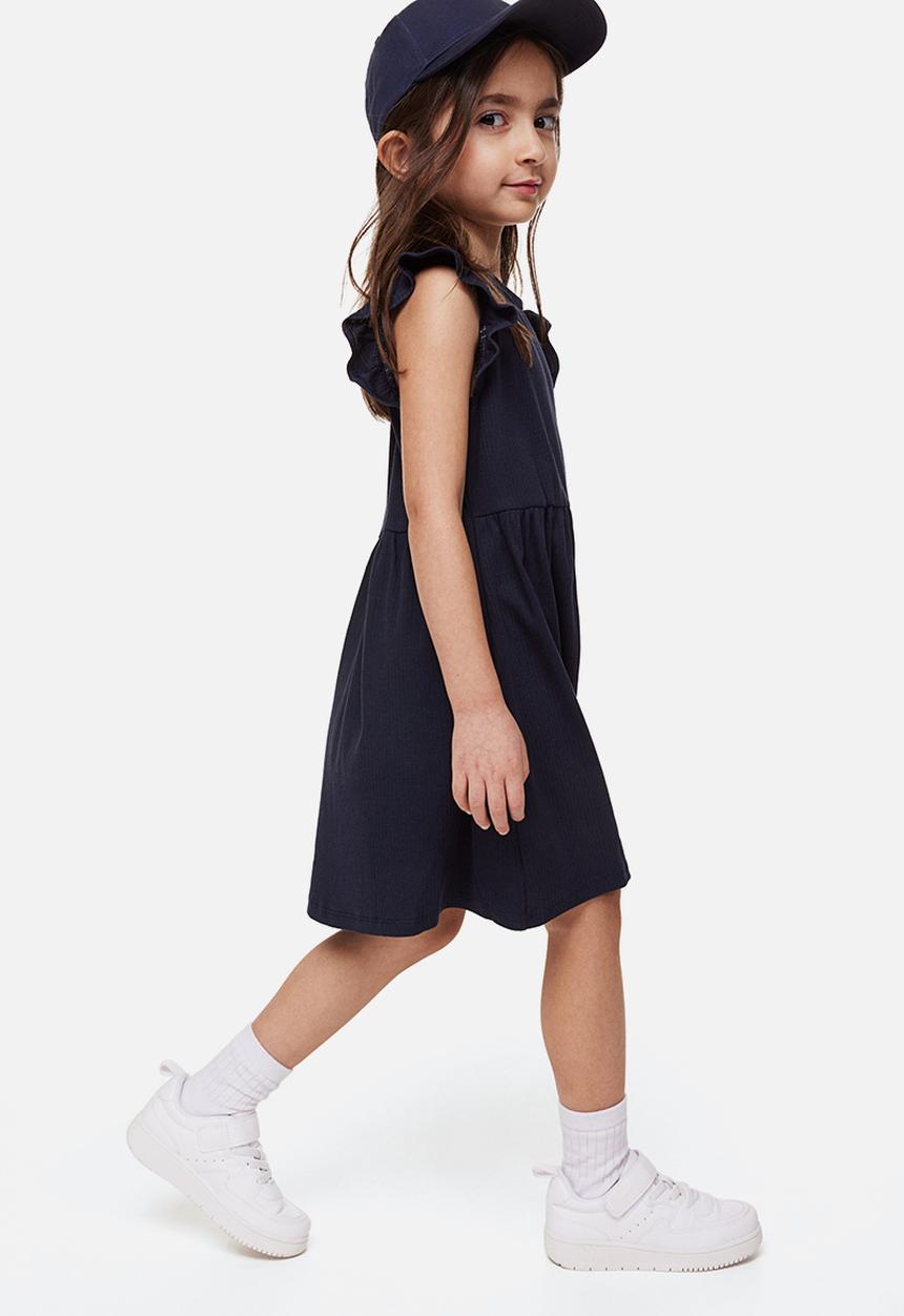 H&M - Ribbed jersey dress - navy blue 