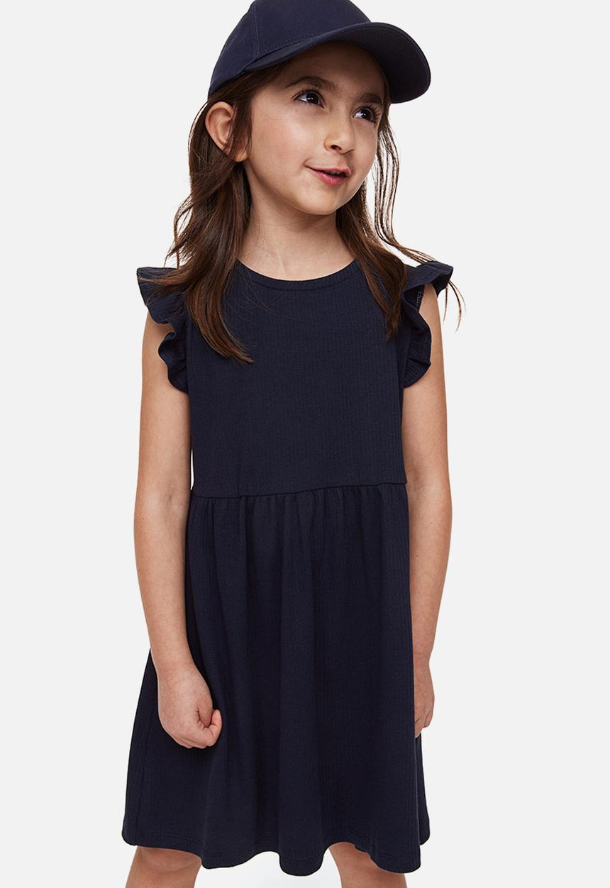 H&M - Ribbed jersey dress - navy blue 