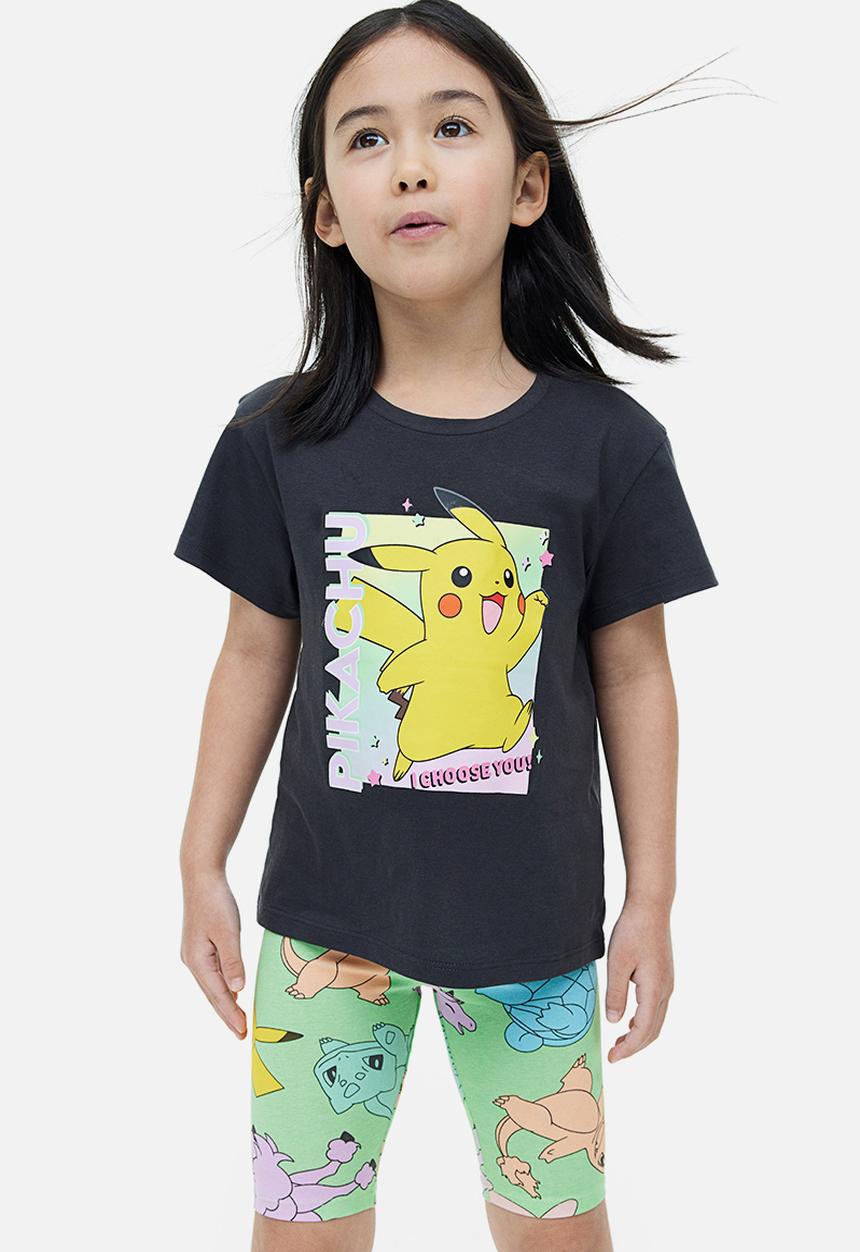 H&M - Printed cycling shorts - light green pokémon 